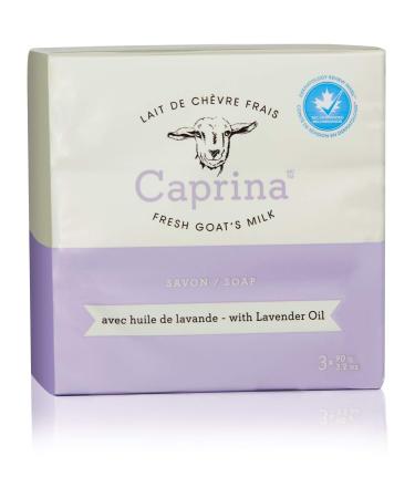 Caprina Fresh Goat's Milk Soap Bar Lavender Oil 3 Bars 3.2 oz (90 g)