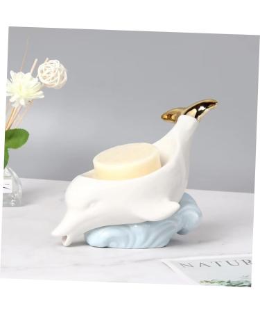 STOBAZA Dolphin Soap Dish Soapdish Soap Stand Soap Storage Rack Home Decor Bar Soap Holder Light House Decorations for Home Shower Soap Bath Sponges for Shower White Ceramics Box Animal White 22X14.5X10.5CM - Buy Online on GoSupps.com