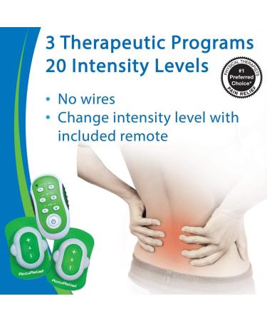 AccuRelief Wireless TENS Unit with Remote Control - Pain Relief Device and Muscle Stimulator for Back, Neck, Arm, and Leg Pain - Buy Online on GoSupps.com