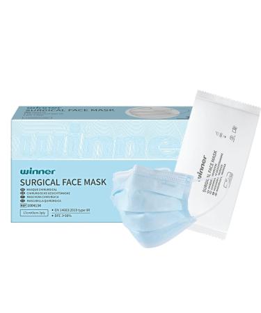 Winner Medical 3 Ply Individually Wrapped Face Masks Disposable Type IIR Surgical Face Mask 30 Pcs/Box Face Covering with Ear Loop