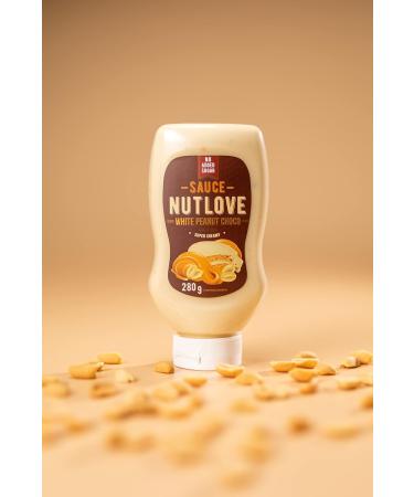 All-Nutrition Nutlove White Peanut Choco Sauce - Sugar-Free Dessert Syrup Fat-Free & Low-Calorie - 280g - Buy Online on GoSupps.com