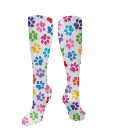 Dog paw pressure compression socks for women and men circulation 15-20 mmHg is the best support for sporty running and cycling
