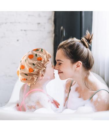 TCOTBE 3 Pcs Kids Shower Caps - Rabbit Prints, Double Layers, Reusable PEVA Bath Hats for Boys and Girls - Buy Online on GoSupps.com