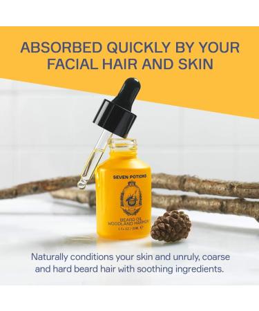 Seven Poons Premium Bart l for Men - Jojoba Oil for Hair & Skin Care Natural & Vegan - Woodland Harmony 30ml - Buy Online on GoSupps.com