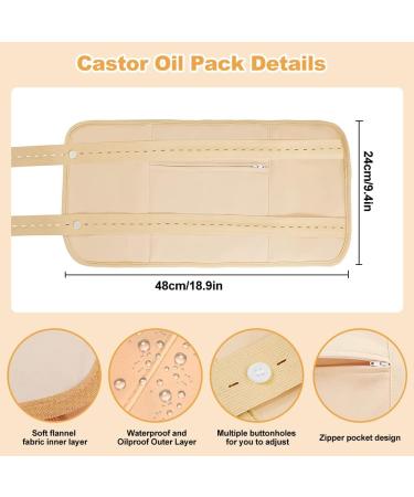 Adjustable Organic Castor Oil Pack Wrap Kit - Reusable Khaki with Zipper Bag | Perfect for Natural Wellness - Buy Online on GoSupps.com