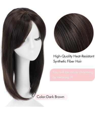 Dark Brown 18-inch Hair Topper for Thinning Hair | Women's 6.5X6.5 Inch Natural Straight Hair Piece for Volume | Real Hair Feel Super Soft - Buy Online on GoSupps.com