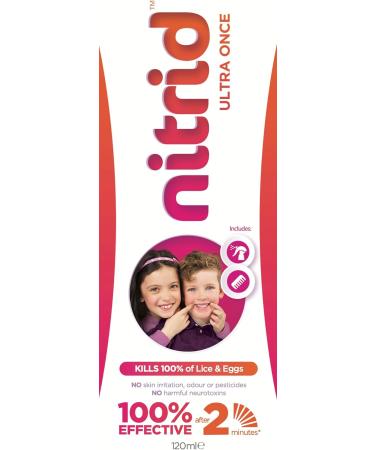 Nitrid Ultra Head Lice Treatment Spray & Comb - 100% Effective on Lice & Eggs | 2mins Treatment | Includes 120ml Spray & Nit Comb | 2023 New Formulation - Buy Online on GoSupps.com
