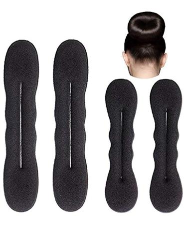 Styla Hair Magic Hair Bun Maker Sponge Easy to Use (2 Small 2 Large) Black - Buy Online on GoSupps.com
