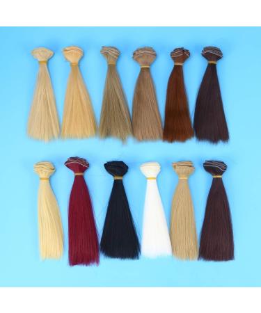 SUPVOX 12pcs Straight Hairpieces for Dolls - 100x15cm | Premium Quality Multi-Color Options Perfect for Every Doll - Buy Online on GoSupps.com