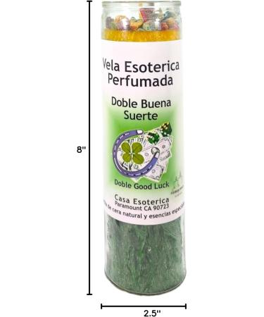 Double Good Luck Palm Wax Candle - Gold/Green Spiritual Intention Spell | Vela CASA ESOTERICA PERFUMADA - Doble Buena Suerte - Buy Online on GoSupps.com