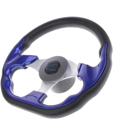 Homyl 320mm Marine Sport Pontoon Boat Steering Wheel - Battle Style Aluminum with Soft Foam Grip in Blue - Buy Online on GoSupps.com