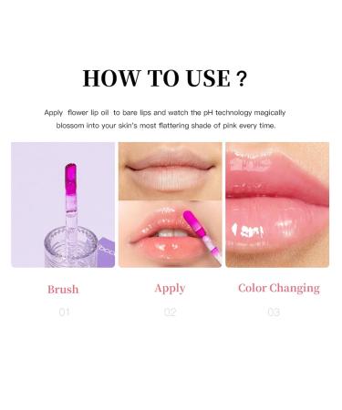 Color Changing Lip Gloss - 5 Color Flower Lip Oil for Hydration & Plumpness | Long Lasting Gloss for Women & Girls - Buy Online on GoSupps.com