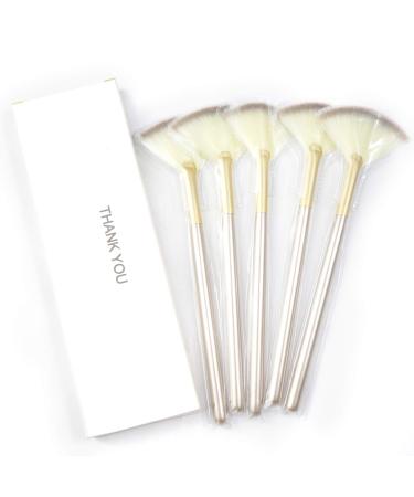 Facial Fan Brush Set - Pack of 5 Black | Multi-Use Makeup & Mask Applicator for Chemical Peel & Glycolic Masques - Buy Online on GoSupps.com