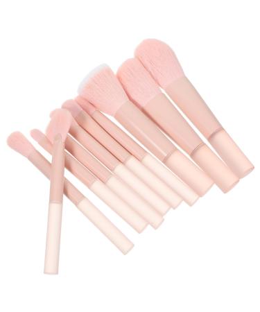 FRCOLOR 1 Set Makeup Professional Blush Brush Travel Makeup Brush Set Foundation Concealers Eye Shadows Blush Birthday for Women(Pink 10pcs)