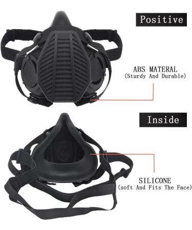 Oarea Tactical Half Face Gas Mask - Respiratory Protection with Exchange Filter for Military Airsoft & Paintball - MA-119-BK - Buy Online on GoSupps.com