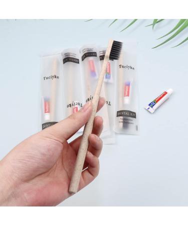 Tedule Disposable Toothbrushes with Toothpaste - 50 Pack Apricot Manual Toothbrushes for Hotels Family Homeless Nursing Homes - Convenient & Travel-Friendly - Buy Online on GoSupps.com