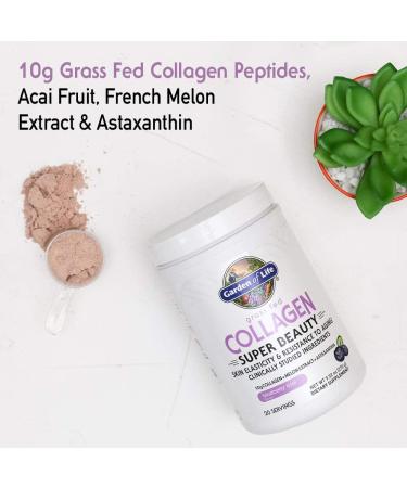 Garden of Life Grass Fed Collagen Super Beauty - Blueberry Acai 9.52 oz | High-Quality Collagen Supplement - Buy Online on GoSupps.com