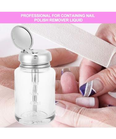 Gel Polish Remover Nail Polish Remover Pump Dispenser Empty Press Glass Bottle Liquid Container for Manicure Makeup Remover Nail Art(80ml) - Buy Online on GoSupps.com