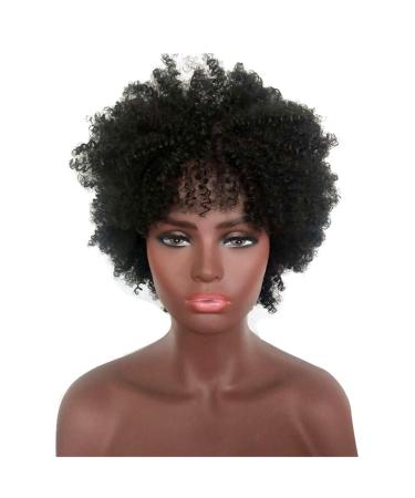 Jier Natural Black Short Kinky Curly Afro Wig for Black Women | Synthetic Afro Wigs - One Size - Buy Online on GoSupps.com