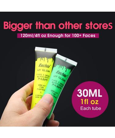 UV Glow Blacklight Face and Body Paint 8-Color 1oz - Day/Night Stage Makeup for Clubbing & Costumes - Buy Online on GoSupps.com