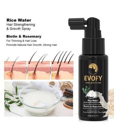 Rice Water Hair Strengthening Spray - Biotin & Rosemary Infused for Thicker Stronger Hair - Growth Serum for Women & Men - Buy Online on GoSupps.com