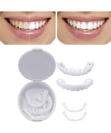Instant Cosmetic Veneers - 2 Pairs Temporary Teeth Whitening Dentures for Men & Women | Upper & Lower Comfort Set - Buy Online on GoSupps.com