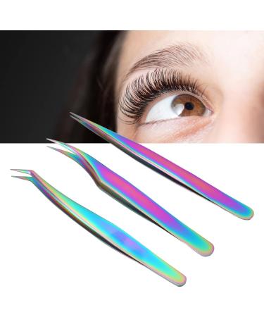 Eyelash Extension Tweezers Set - 3-Piece Stainless Steel Lightweight Makeup Tools for Home & Salon - Perfect for False Eyelashes - Buy Online on GoSupps.com