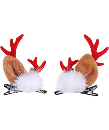 kivrimlarv Hair Barrettes Reindeer Antlers Ears Barrettes Portable Reindeer Antlers Ears Barrettes for Family Women Red sable dragon horn - Buy Online on GoSupps.com