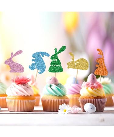 Easter Rabbit cake decorations Bunny cupcake toppers 12 pcs - Buy Online on GoSupps.com