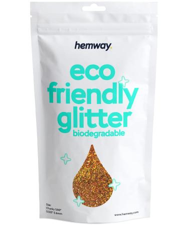 Hemway eco Friendly Biodegable Glitter 100g / 3.5 ounces Bio Cosmetic Safe Sparkle vegan for the face eyeshadow body hair nail and festival - 1/40 "0.025" 0.6 mm - copper holographic