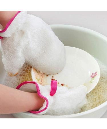ESASAM Cleaning Gloves Cleaning gloves household kitchen white (12 * 22cm) bamboo fiber dishwashing gloves for women - Buy Online on GoSupps.com