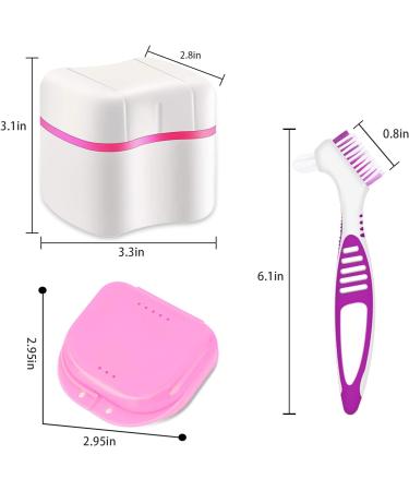Buy Portable Denture Storage Box - Presses Container with Sieve for Travel | Red & Pink Prosthesis Cleaner - Buy Online on GoSupps.com