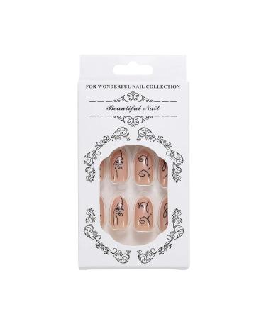 Brishow Almond Press-On Nails - 24 Ballerina Acrylic Nail Art for Women & Girls | Short Artificial Nail Stickers - Buy Online on GoSupps.com