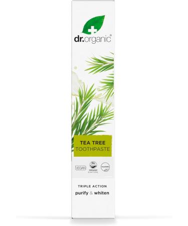 Buy Dr. Organic Tea Tree Toothpaste - Natural Vegan & Eco-Friendly - 100ml (1 Pack) - Paraben & SLS-Free Animal Test-Free - Buy Online on GoSupps.com