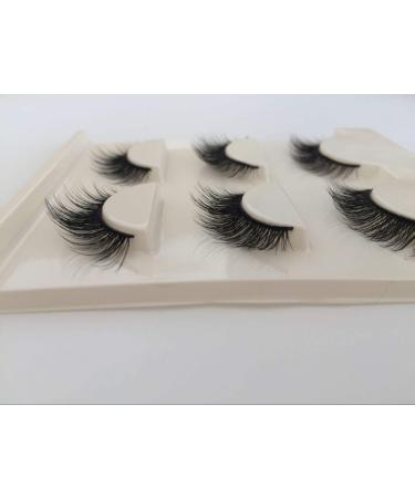 Sunniess Hair Korea Fiber Faux Mink False Eyelashes - Handmade, Reusable, Long Cross Volume for Dramatic Natural Look - Thick Black Fake Eyelashes E-03 - Buy Online on GoSupps.com