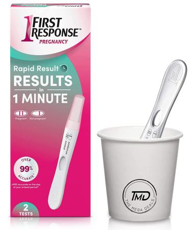 The Mega Deals First Response Early Result Pregnancy Test 2 Pregnancy Test Strips and 2 Urine Cups  4 Piece Set