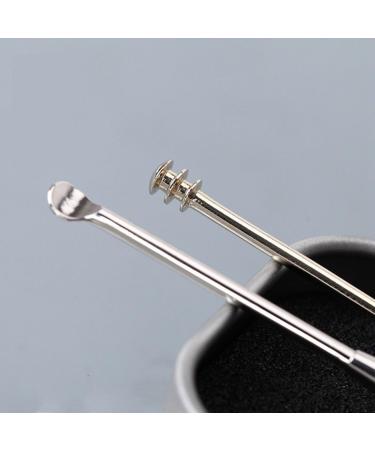 Rurah Portable Stainless Steel Spiral Ear Wax Removal Cleaner - Double-ended Earpick Spoon Beauty Tool Kit - Buy Online on GoSupps.com