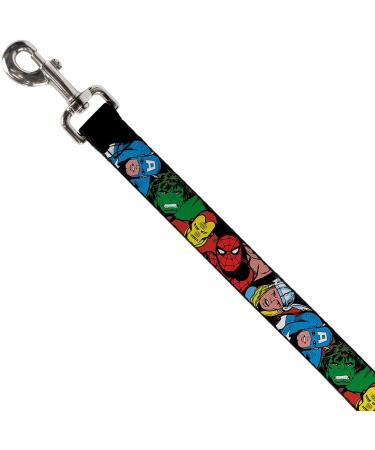 Buckle-Down Marvel Characters Black Dog Leash for Small, Medium, Large Dogs and Cats - 6ft Long, 1 Wide - Buy Online on GoSupps.com