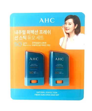 AHC Natural Perfection Fresh Sun Stick SPF 50+/PA++++ 22g Duo Set - Ultimate Sun Protection - Buy Online on GoSupps.com