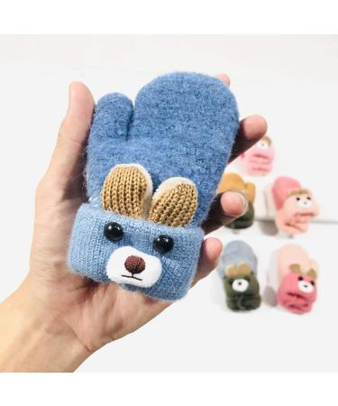 AIDIER Winter Baby Mittens with Fleece Lining | Knitted Gloves for Boys and Girls 0-3 Years | Navy Blue - Buy Online on GoSupps.com