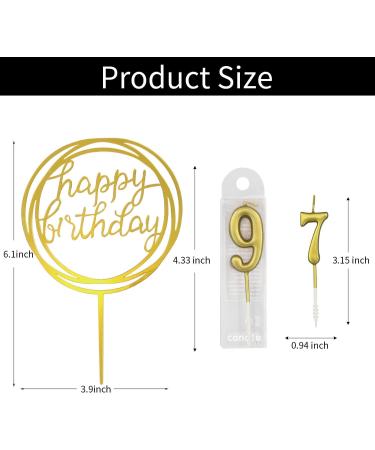 IBLESSU 10-Pieces Number Birthday Candles - Happy Birthday Cake Candles Number 0-9 Glitter Cake Topper Decoration for Birthday Party Anniversary Kids Adults (Gold) - Buy Online on GoSupps.com