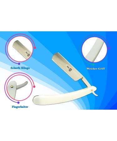 SMI Traditional Razor for Men - Barber & Beard Shaving Knife with Case (Fixed Blade 1203) | Premium Shaving Kit - Buy Online on GoSupps.com