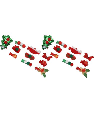 Christmas Hair Clips Kit Red Glitter Christmas Hair Barrettes Cute Hair Clips for Party - Buy Online on GoSupps.com