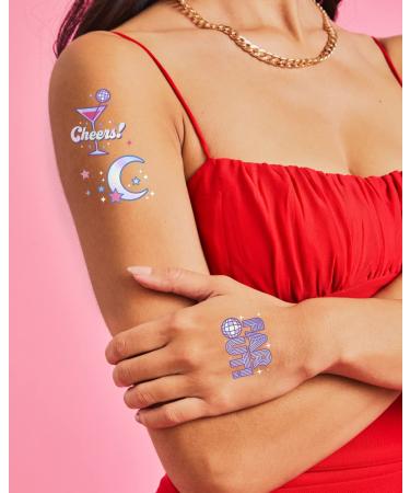 Disco Birthday Party Temporary Tattoos - 48 Iridescent Foil Pcs | Dancing Queen 70s Groovy Party Decor - Buy Online on GoSupps.com