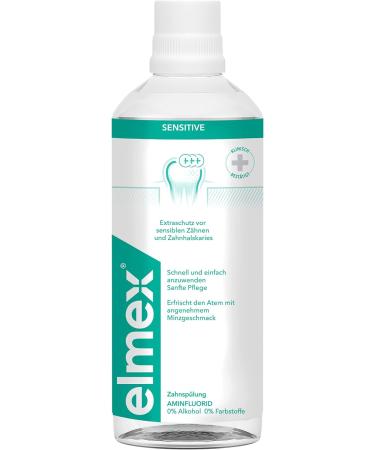 Elmex Mouthwash Sensitive 4x400ml - Extra Protection for Sensitive Teeth & Tooth Neck Caries | Alcohol-Free Mint Flavor - Daily Oral Care - Buy Online on GoSupps.com
