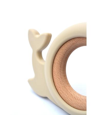 Sally the Whale Bite Ring | Durable Wood & Silicone Teething Toy | LFGB Certified BPA-Free Soft for Toddlers | Relieves Teething Discomfort - Buy Online on GoSupps.com
