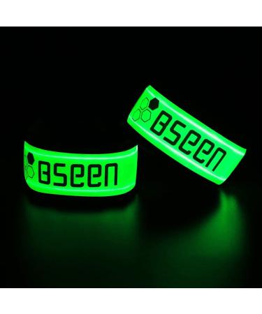 Pack of 2pcs- LED Sports Saftey Flashing Reflective Armband with High Visibility Light up Glow in The Dark Bracelet for Cycling  Jogging  Walking and Running (Green) - Buy Online on GoSupps.com