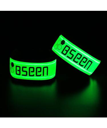 BSEEN 2 Pack LED Armbands for Running - Glow in The Dark Safety Running Gear LED Bracelet Sports Wristbands Citron Yellow - Buy Online on GoSupps.com