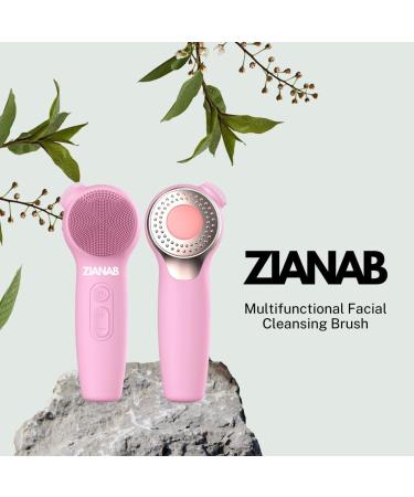 Vibrating Facial Cleansing Brush - Rechargeable All Skin Types Perfect for Home & Travel - Pink - Buy Online on GoSupps.com
