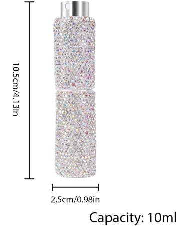 Rhinestone Perfume Atomizer | 10ml Refillable Bling Crystal Travel Perfume Bottle | Pocket Size Perfume Spray Dispensers | Outdoor Travel Dispensing Bottle for Cosmetic & Perfume Other Liquids White - Buy Online on GoSupps.com